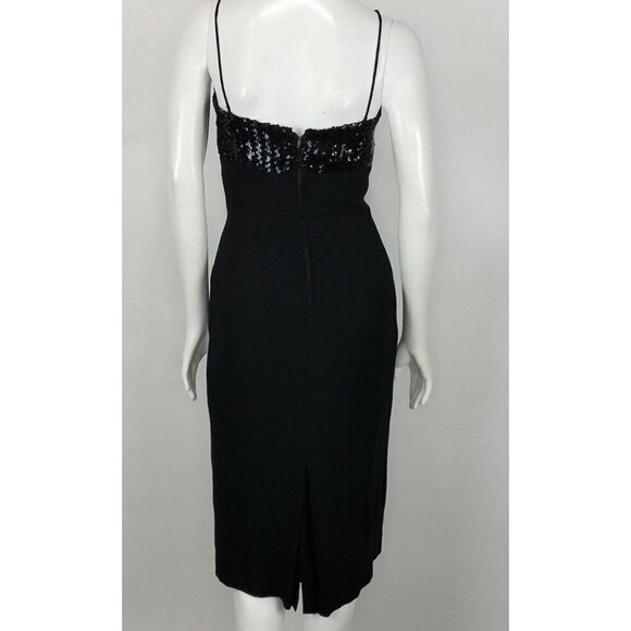 Vintage Jay Herbert Dress Size 12 Black Cocktail Party Dress Sweetheart Sequins - Picture 6 of 10